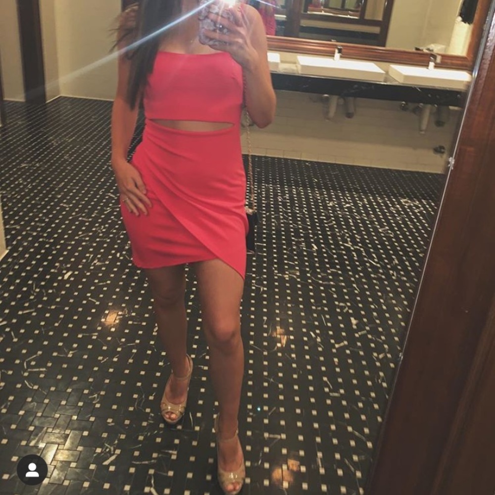 Pink cut out bodycon dress from Lulus!